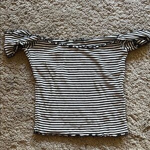 Brandy Melville Striped Off-Shoulder Top